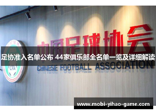 足协准入名单公布 44家俱乐部全名单一览及详细解读
